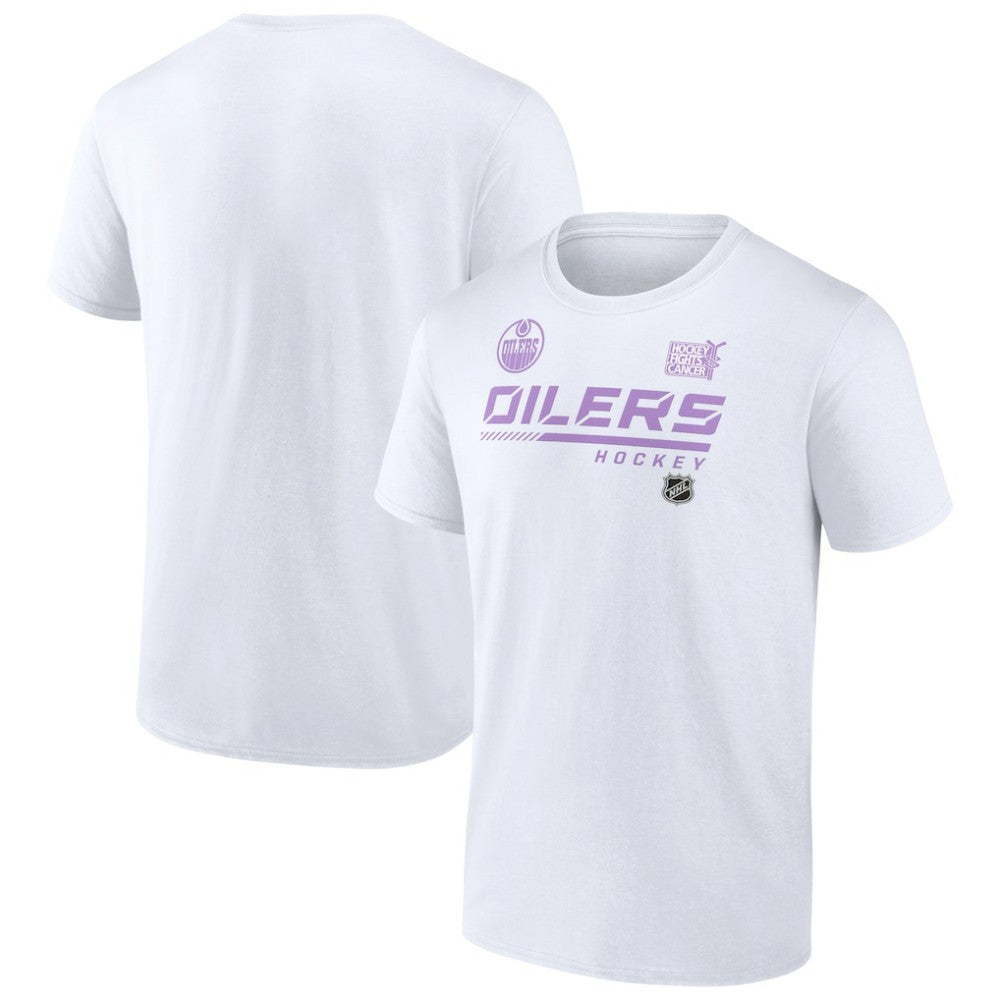 Edmonton Oilers NHL Hockey Fights Cancer T-Shirt - White | NHL near me