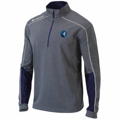 Columbia Minnesota Timberwolves Omni-Wick Shotgun 2.0 Quarter-Zip Pullover Top Heathered Gray/Navy