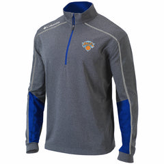 Columbia New York Knicks Omni-Wick Shotgun 2.0 Quarter-Zip Pullover Top Heathered Gray/Blue