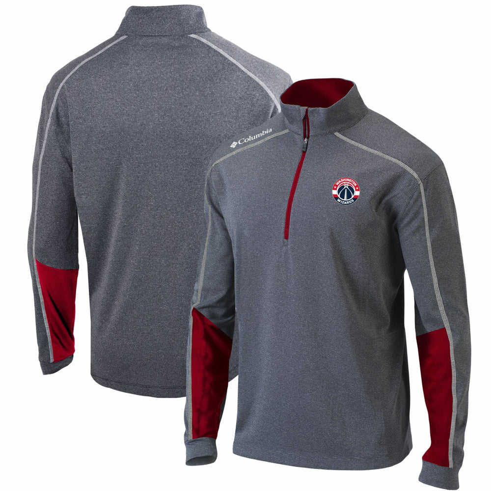 Columbia Washington Wizards Omni-Wick Shotgun 2.0 Quarter-Zip Pullover Top Heathered Gray/Red