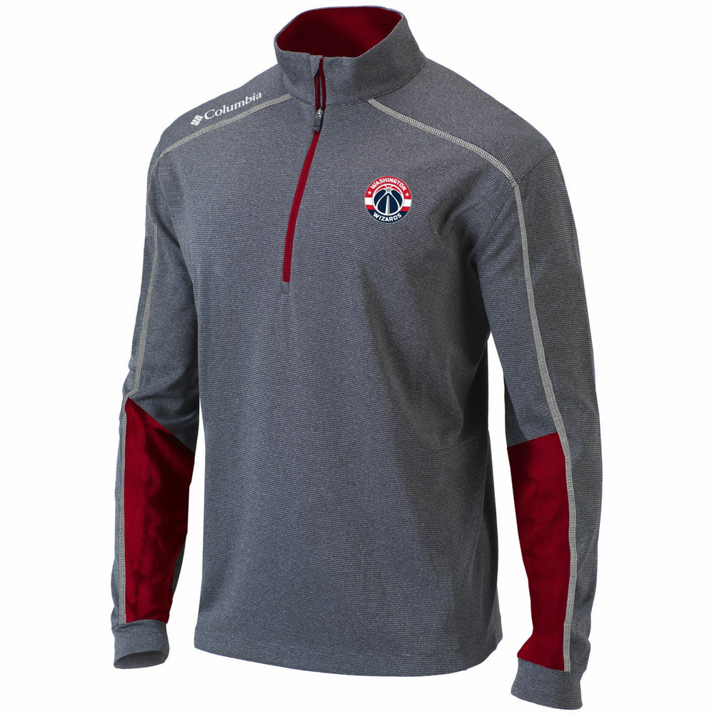 Columbia Washington Wizards Omni-Wick Shotgun 2.0 Quarter-Zip Pullover Top Heathered Gray/Red