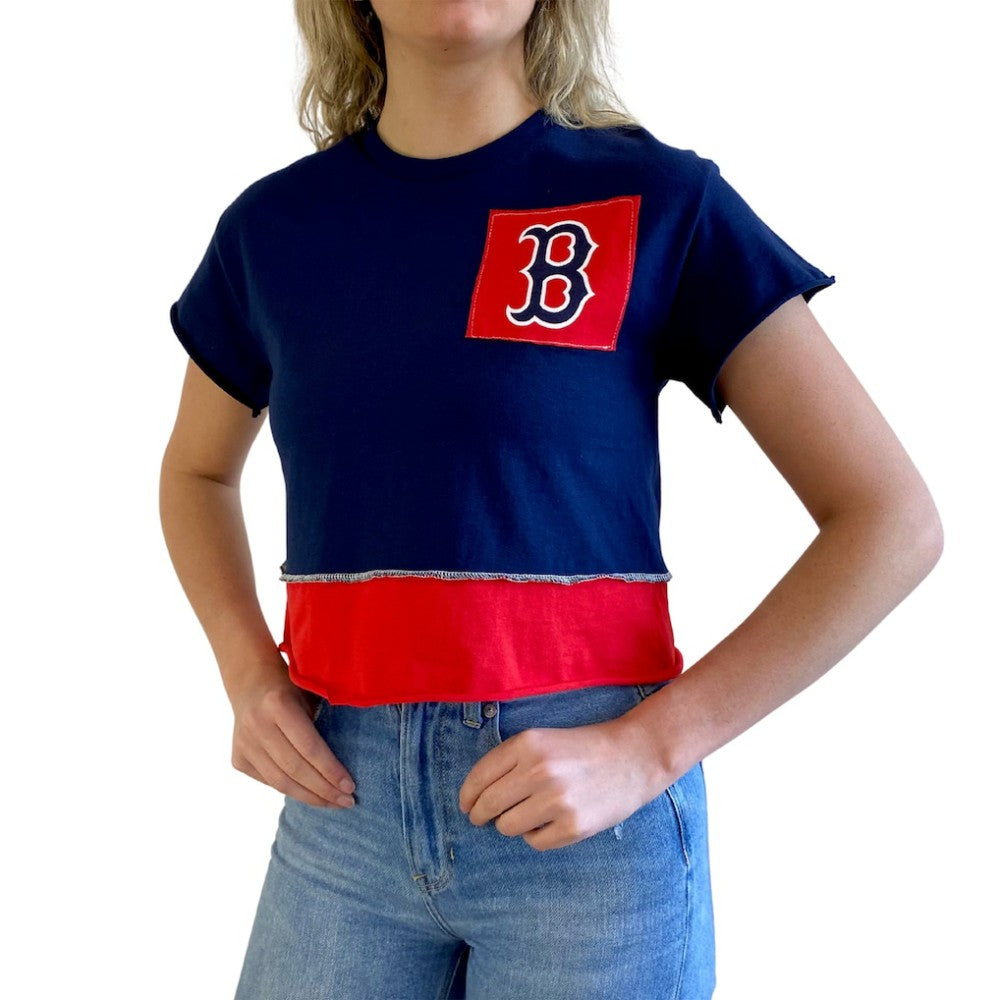 Boston Red Sox Refried Apparel Women's Cropped T-Shirt Outlet