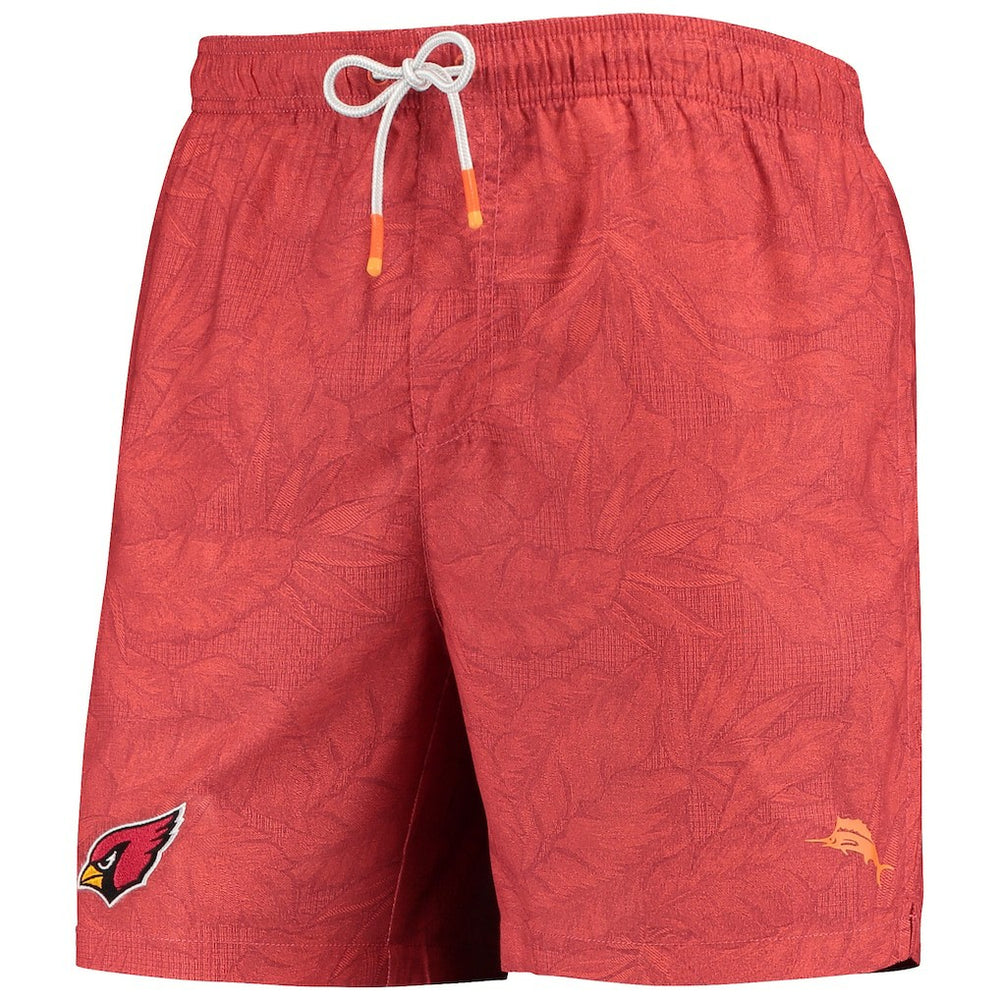 Arizona Cardinals Team Naples Layered Leaves Swim Trunks - Cardinal - Tommy Bahama