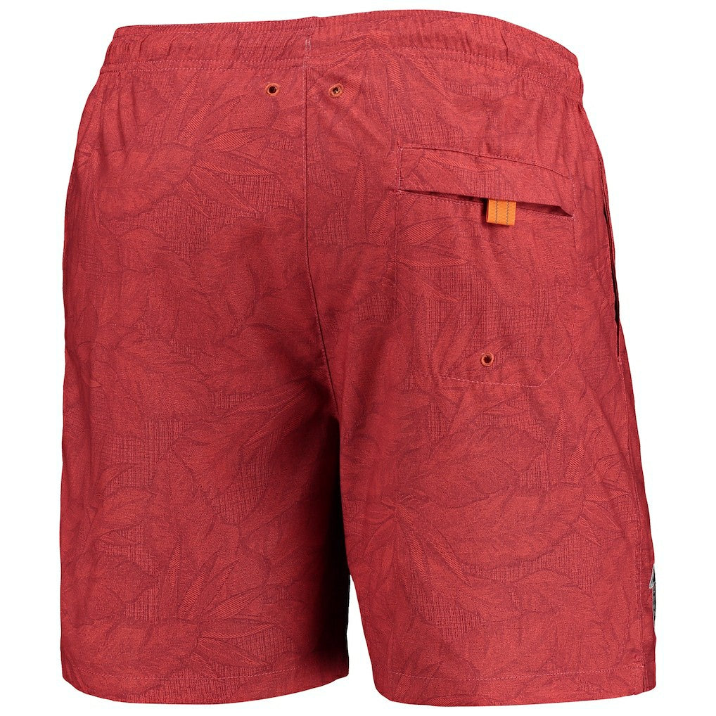 Atlanta Falcons Naples Layered Leaves Swim Trunks - Red - Tommy Bahama