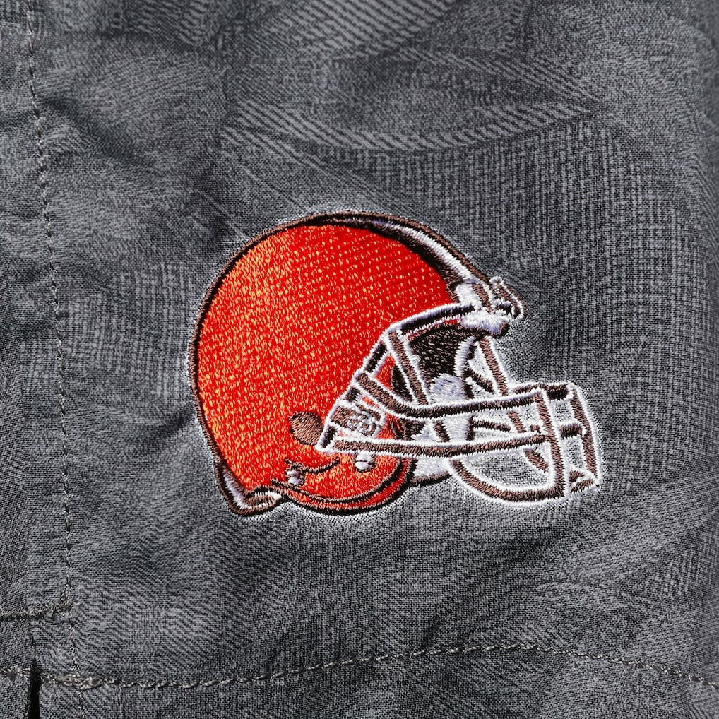 Cleveland Browns Naples Layered Leaves Swim Trunks - Black - Tommy Bahama