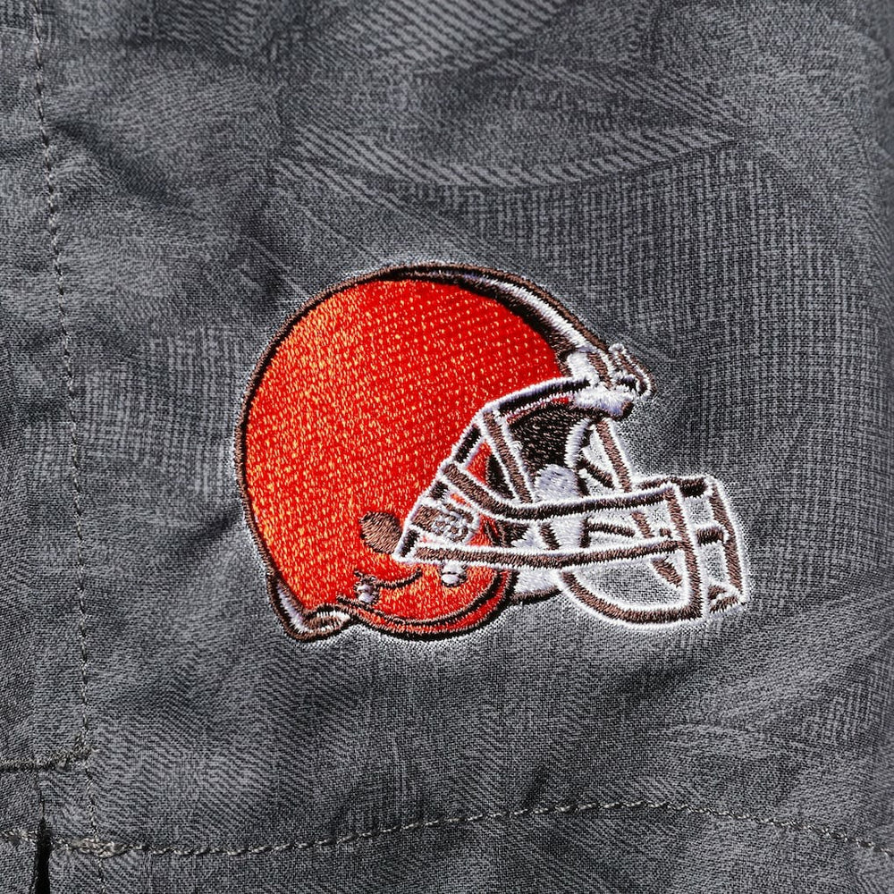 Cleveland Browns Naples Layered Leaves Swim Trunks - Black - Tommy Bahama