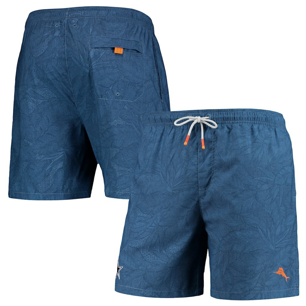 Dallas Cowboys Naples Layered Leaves Swim Trunks - Navy - Tommy Bahama