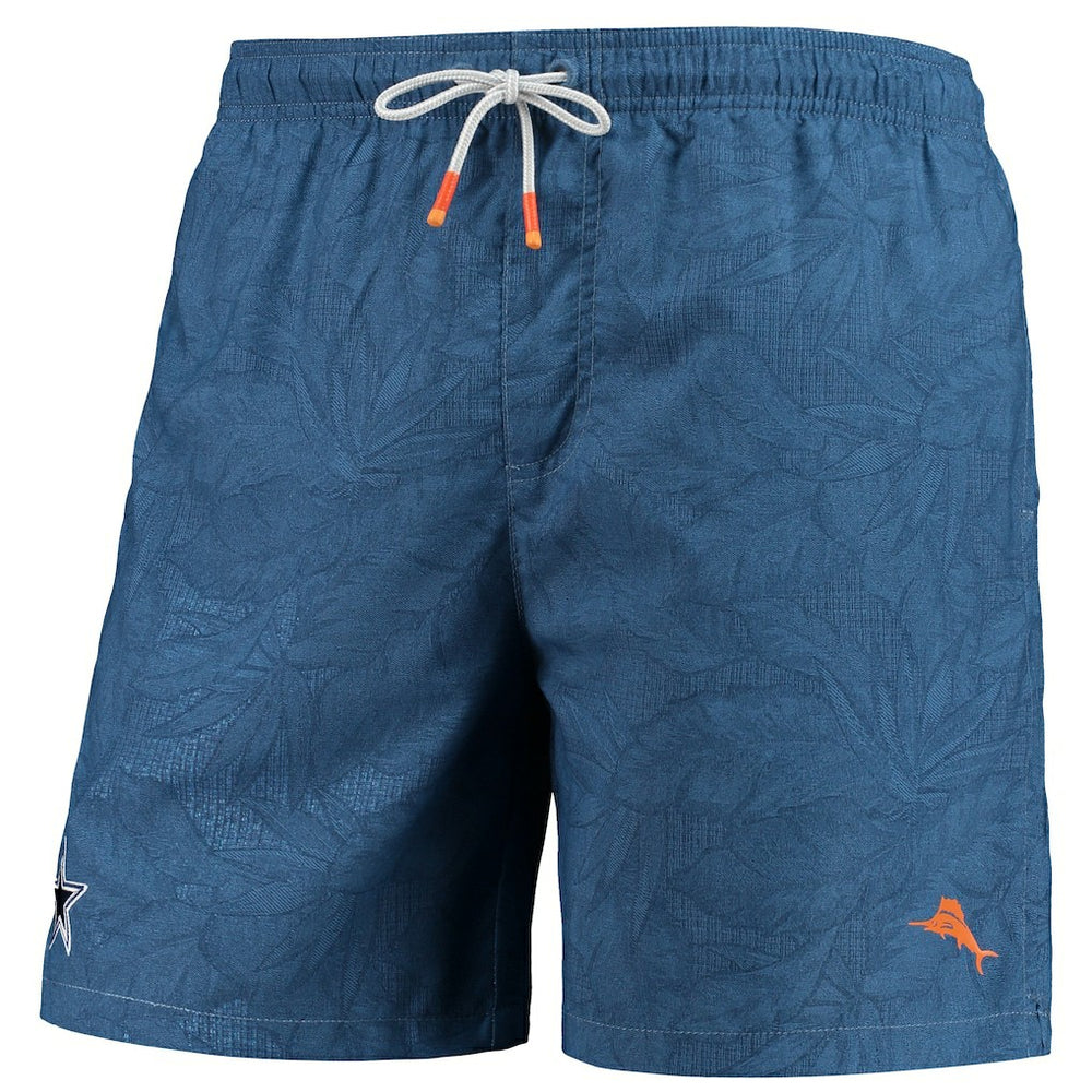 Dallas Cowboys Naples Layered Leaves Swim Trunks - Navy - Tommy Bahama