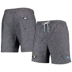Las Vegas Raiders Naples Layered Leaves Swim Trunks - Black - Tommy Bahama