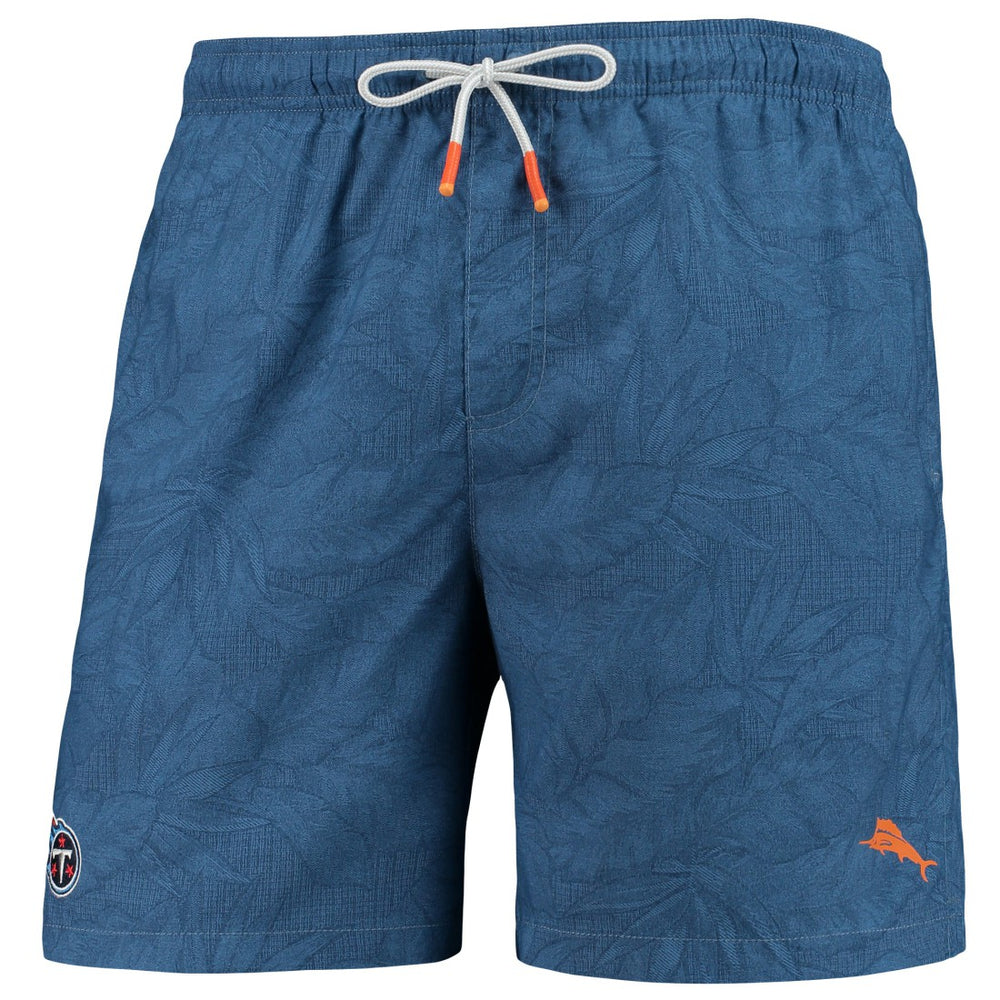 Tennessee Titans Naples Layered Leaves Swim Trunks - Navy - Tommy Bahama