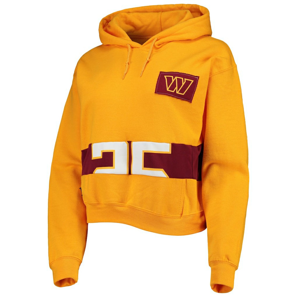 Washington Commanders Refried Apparel Women's Cropped Pullover Hoodie - Gold - NFL