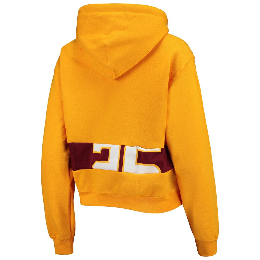 Washington Commanders Refried Apparel Women's Cropped Pullover Hoodie - Gold - NFL