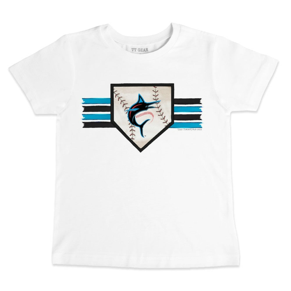 Miami Marlins Tiny Turnip Youth Base Stripe T-Shirt Discount