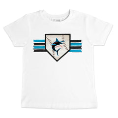 Miami Marlins Tiny Turnip Youth Base Stripe T-Shirt Discount