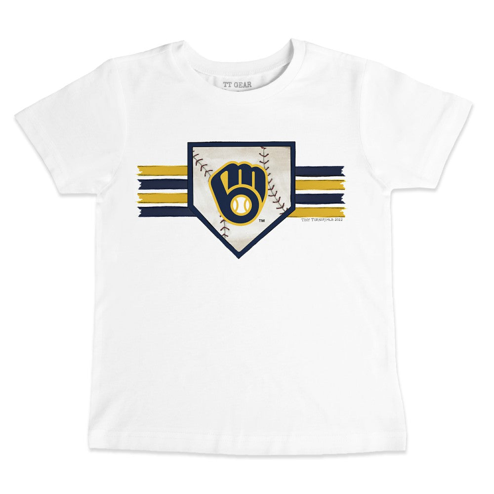 Milwaukee Brewers Tiny Turnip Youth Base Stripe T-Shirt Outlet