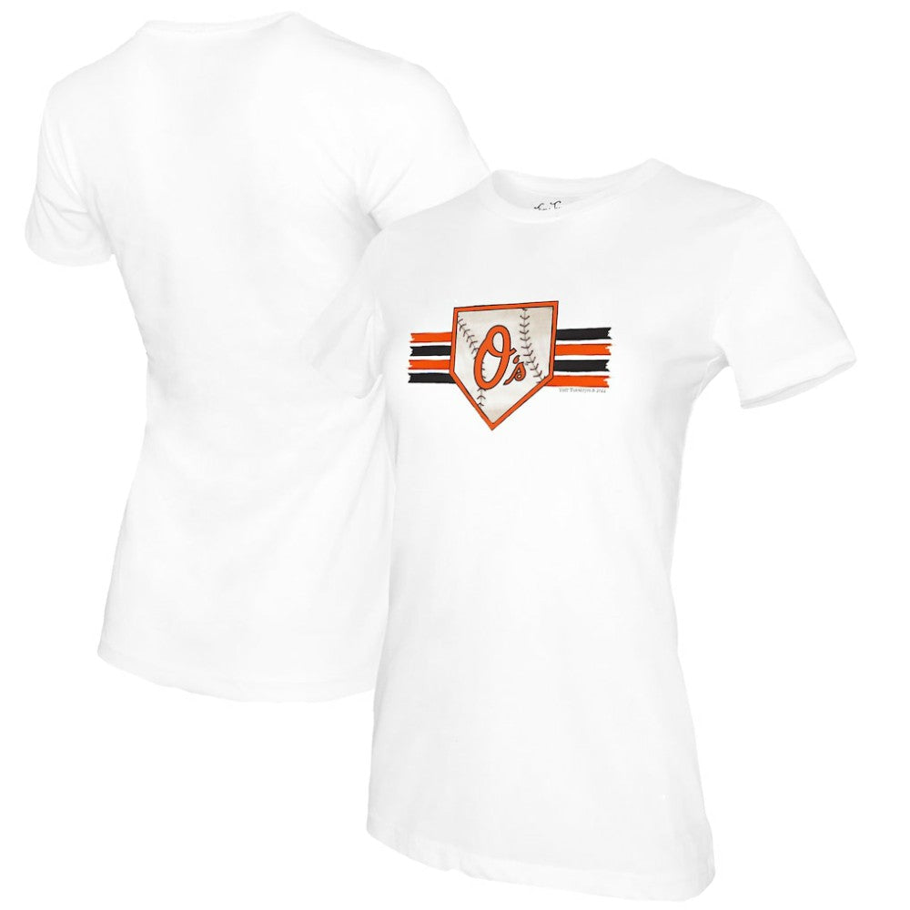 Baltimore Orioles Tiny Turnip Women's Base Stripe T-Shirt Online