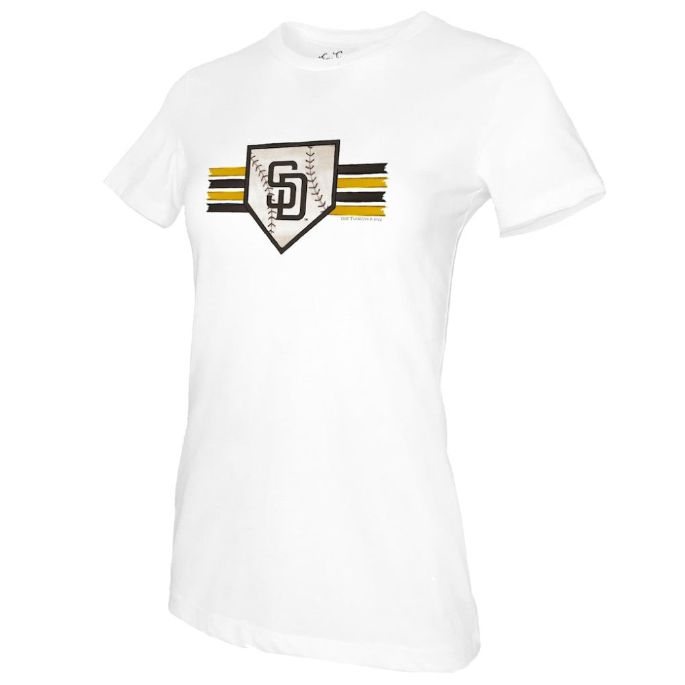 San Diego Padres Tiny Turnip Women's Base Stripe T-Shirt Online