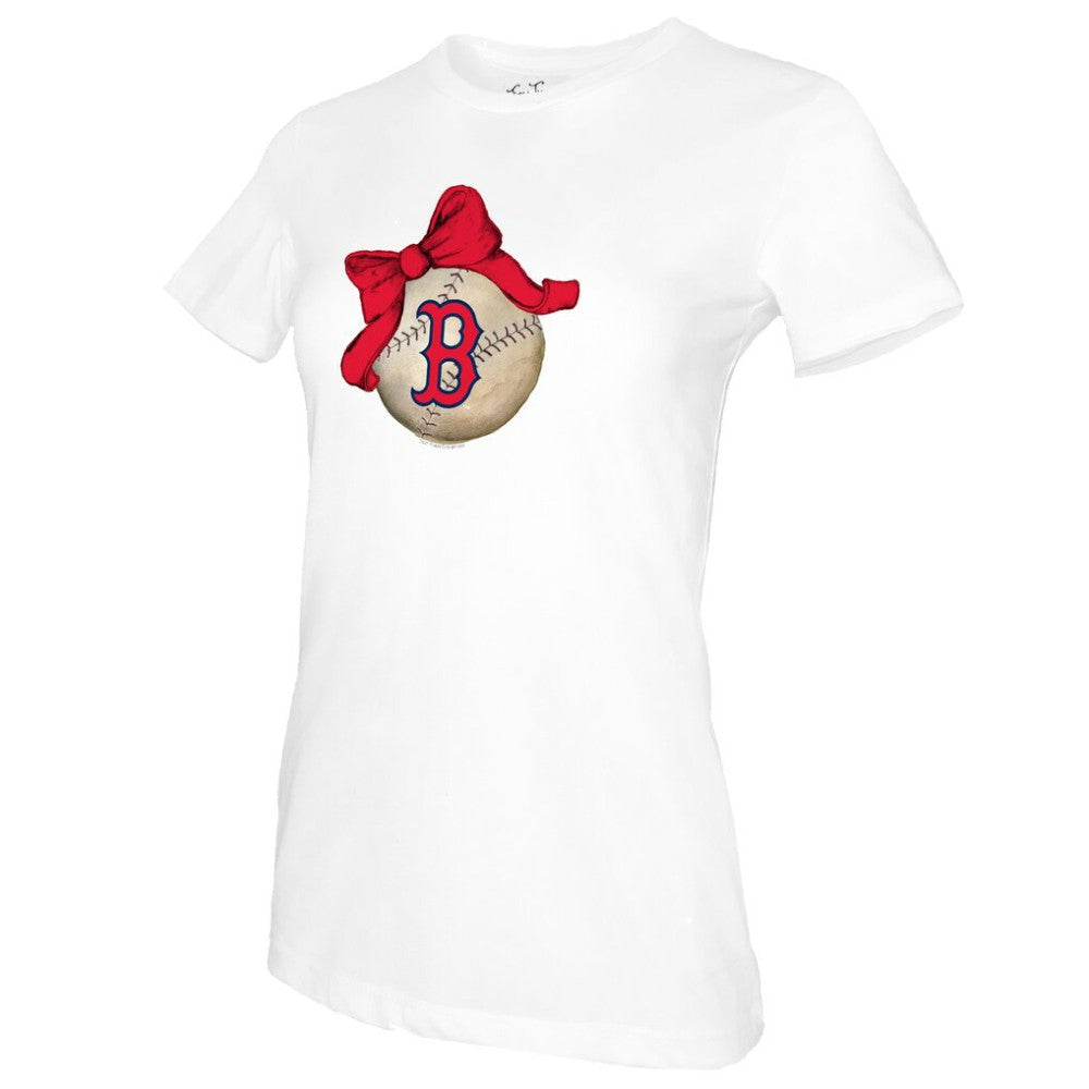 Boston Red Sox Tiny Turnip Women's Baseball Bow T-Shirt Sale