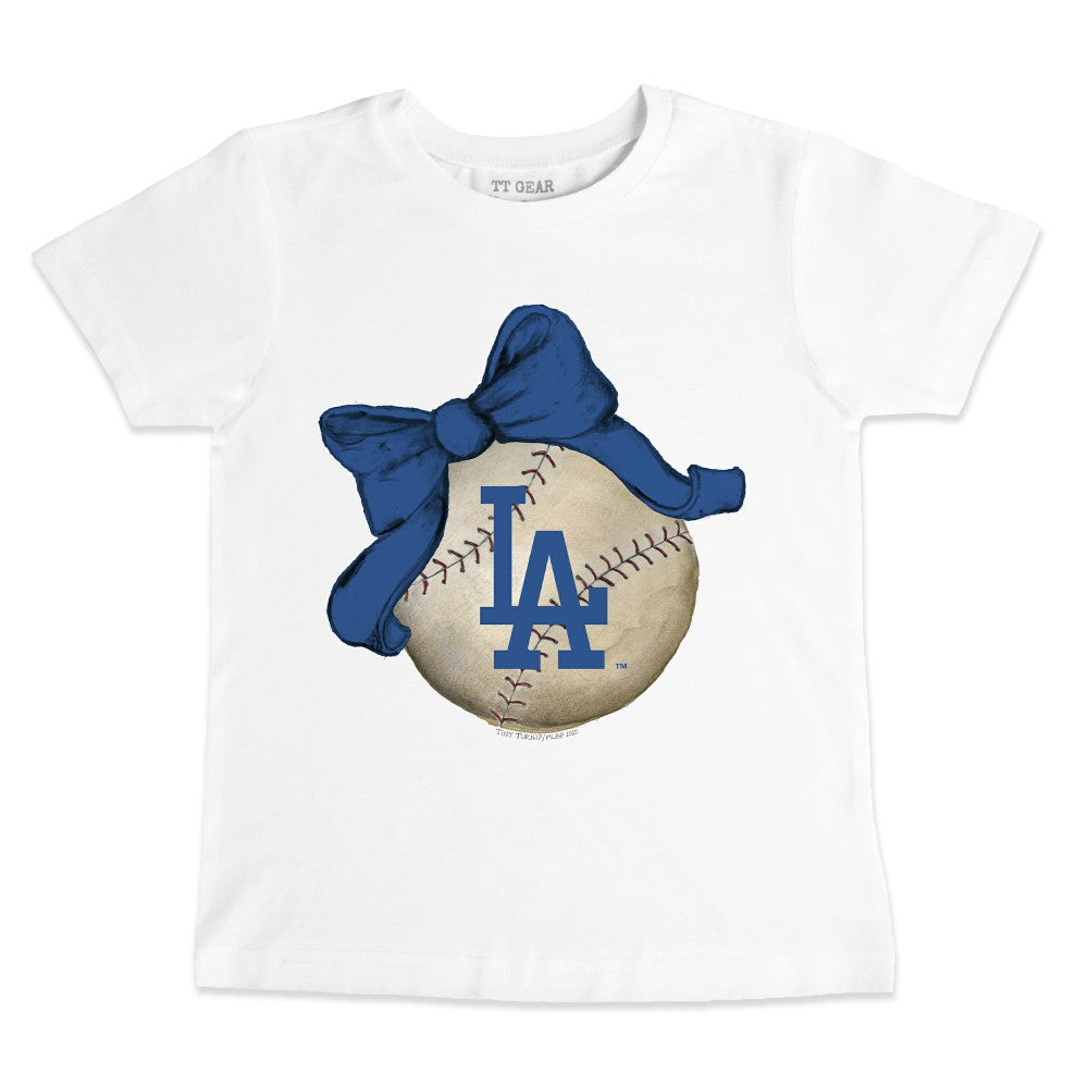 Los Angeles Dodgers Tiny Turnip Youth Baseball Bow T-Shirt Online