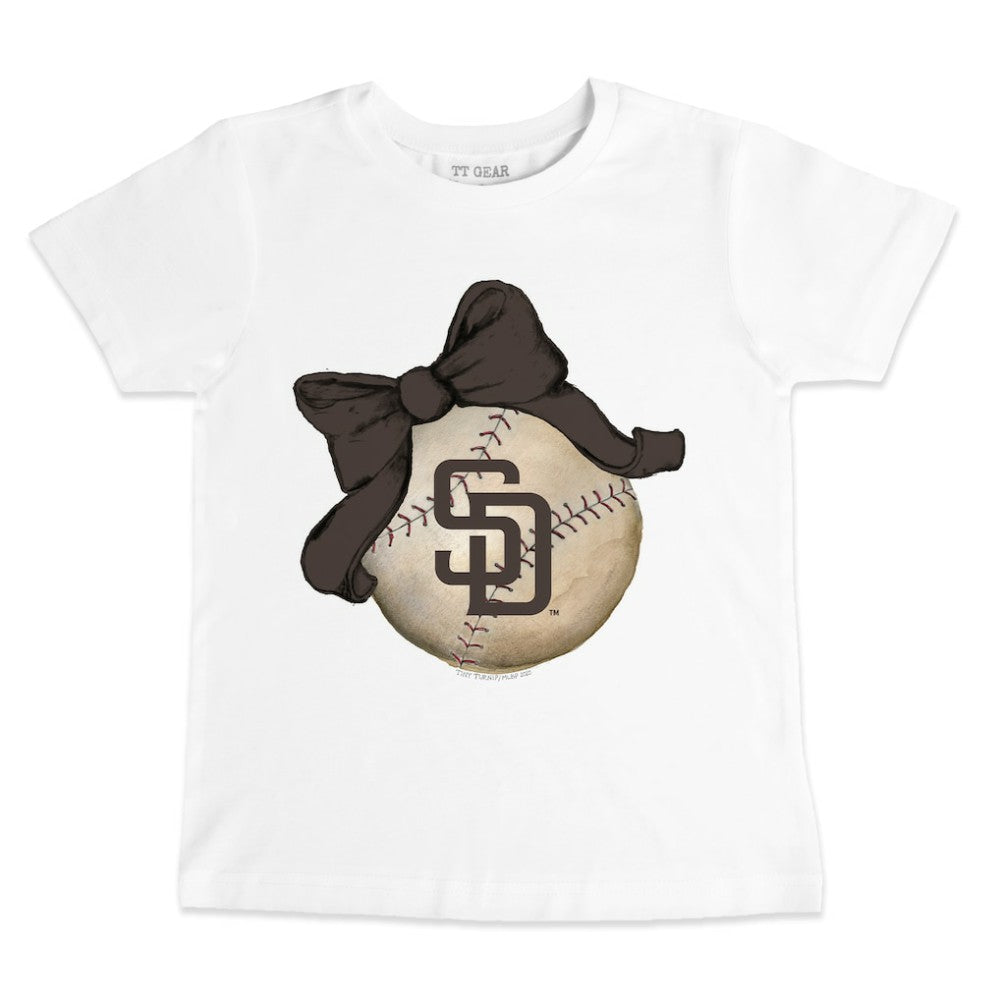 San Diego Padres Tiny Turnip Youth Baseball Bow T-Shirt Near Me