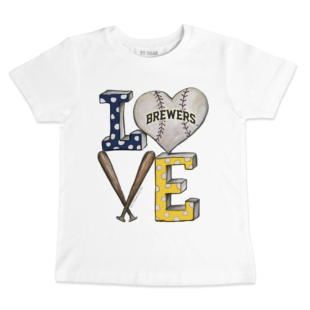 Milwaukee Brewers Tiny Turnip Youth Baseball Love T-Shirt Discount