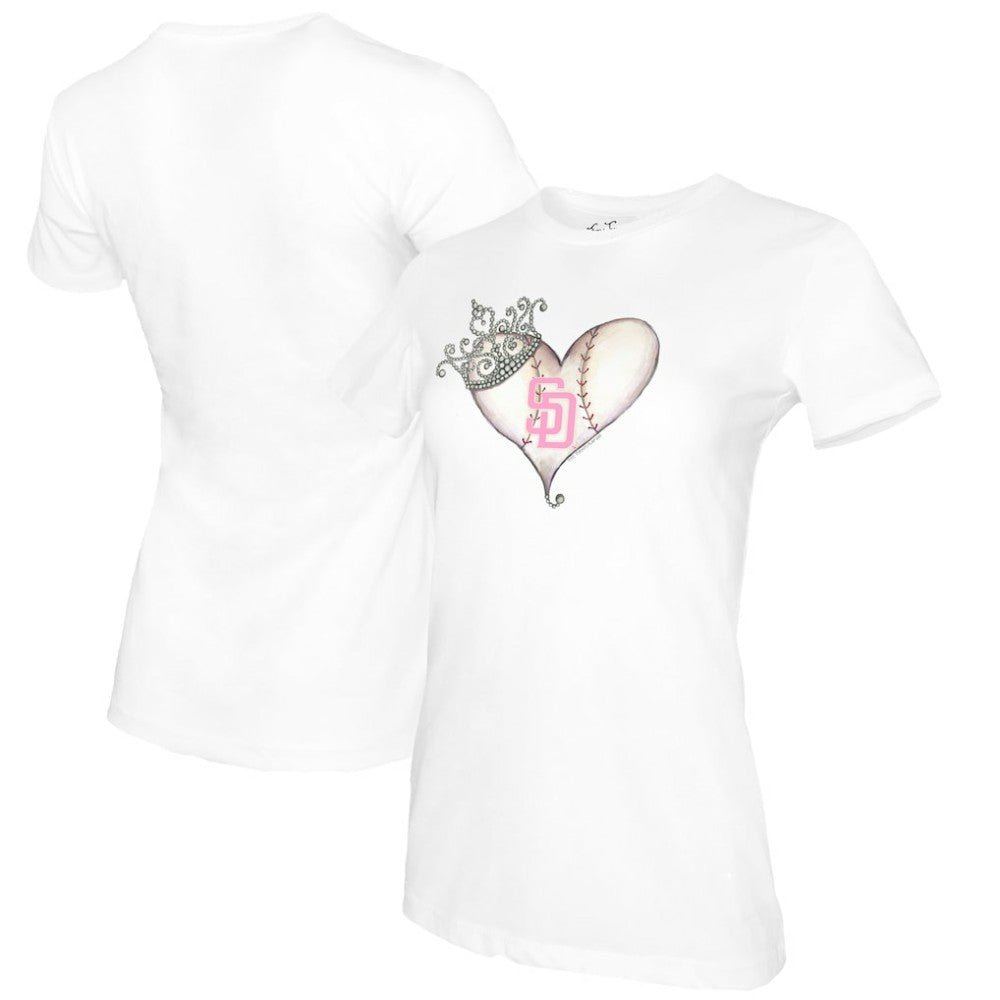 San Diego Padres Tiny Turnip Women's Baseball Tiara Heart T-Shirt Near Me