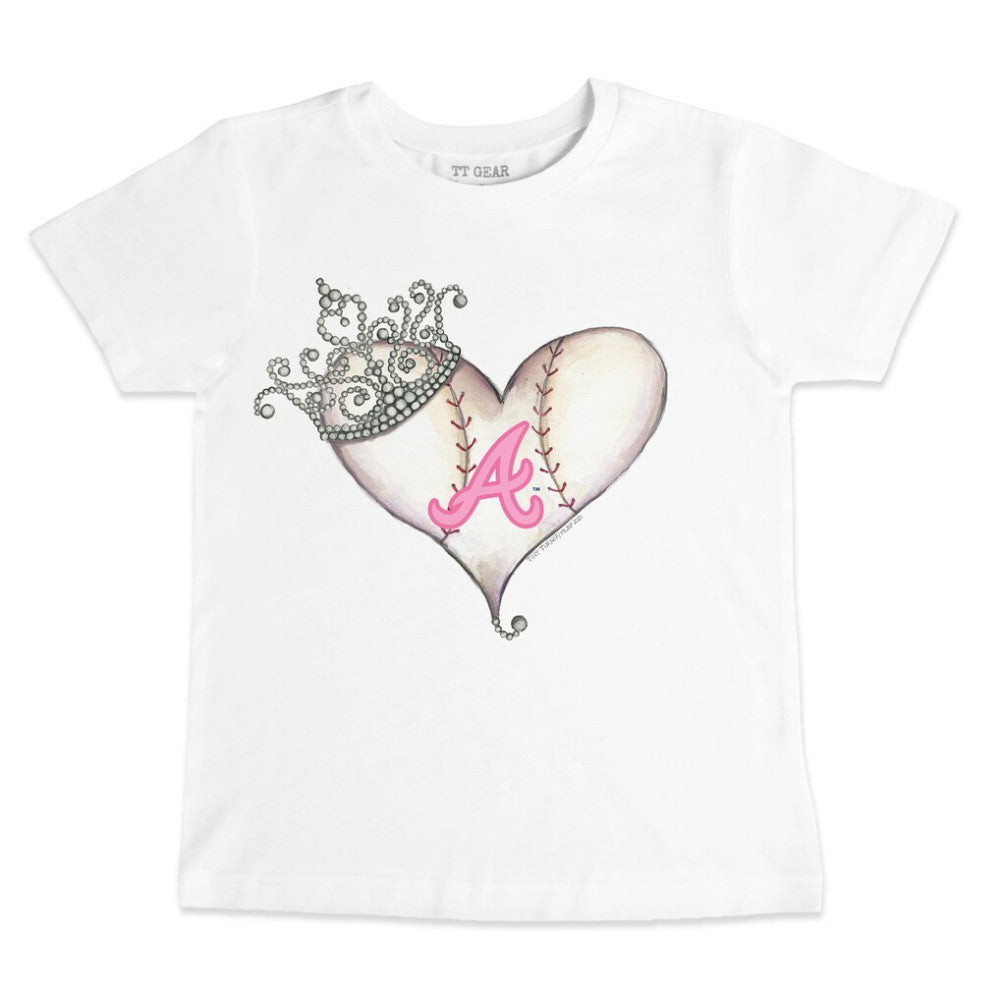 Atlanta Braves Tiny Turnip Youth Baseball Tiara Heart T-Shirt Near Me