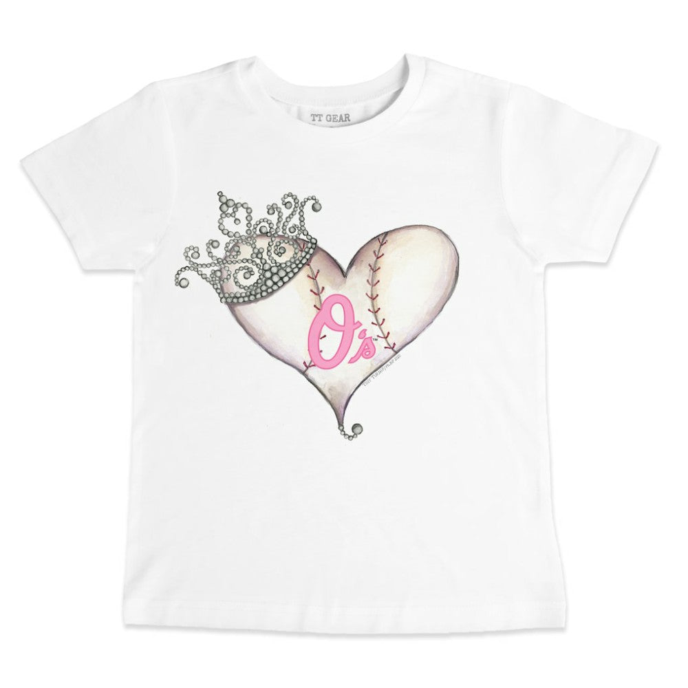 Baltimore Orioles Tiny Turnip Youth Baseball Tiara Heart T-Shirt Outlet