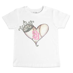 San Diego Padres Tiny Turnip Youth Baseball Tiara Heart T-Shirt Outlet