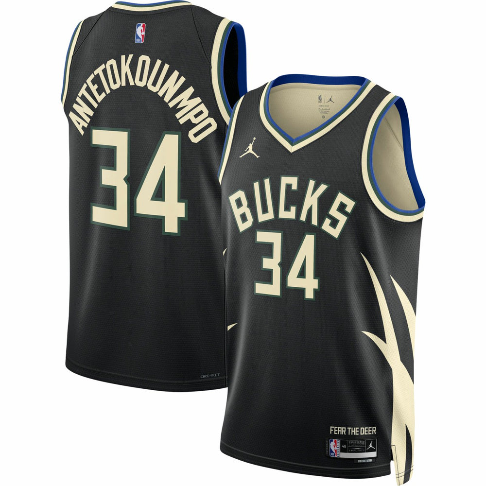 Giannis Antetokounmpo Milwaukee Bucks Jordan Brand Unisex Swingman Jersey Statement Edition Black
