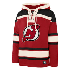 Jack Hughes New Jersey Devils '47 Player Lacer Pullover Hoodie - Red | 47 brand on sale