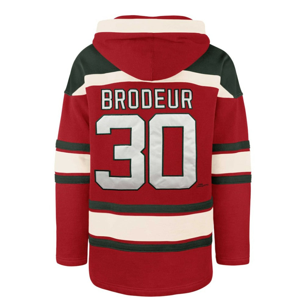Martin Brodeur New Jersey Devils '47 Retired Player Name & Number Lacer Pullover Hoodie - Red | 47 brand sale