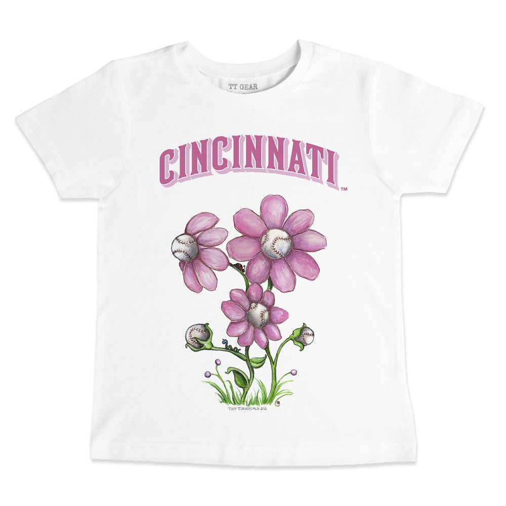 Cincinnati Reds Tiny Turnip Youth Blooming Baseballs T-Shirt for sale