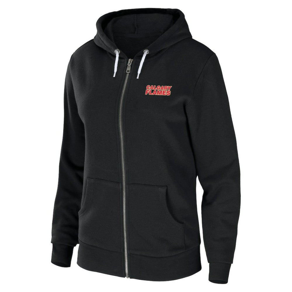 Calgary Flames WEAR by Erin Andrews Women's Sponge Fleece Full-Zip Hoodie - Black | NHL discount