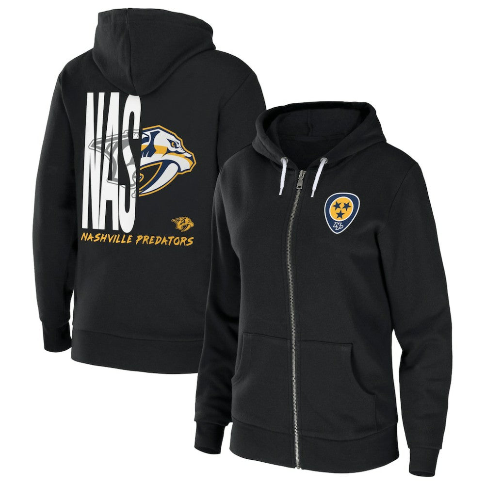 Nashville Predators WEAR by Erin Andrews Women's Sponge Fleece Full-Zip Hoodie - Black | NHL discount