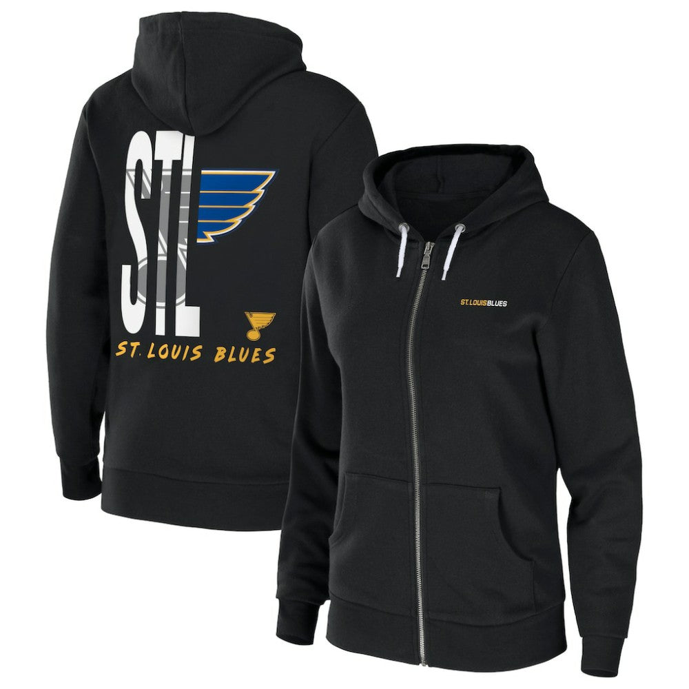St. Louis Blues WEAR by Erin Andrews Women's Sponge Fleece Full-Zip Hoodie - Black | NHL on sale
