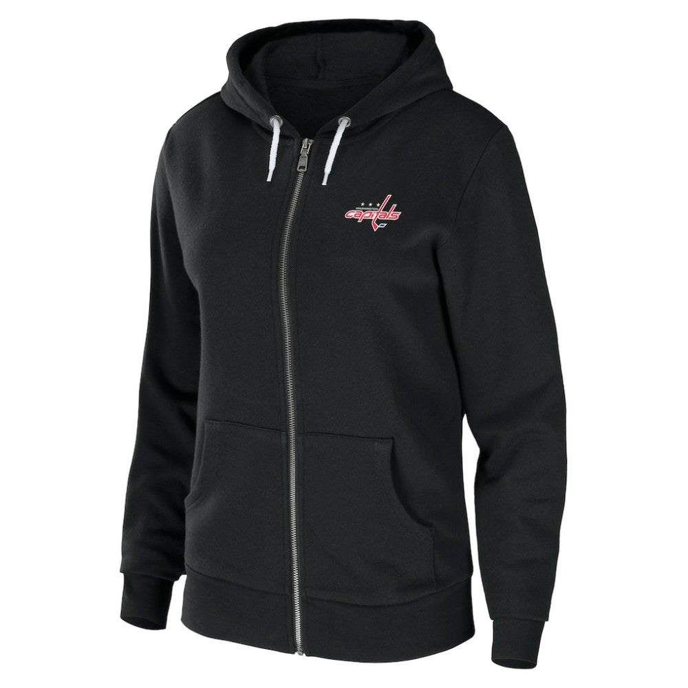 Washington Capitals WEAR by Erin Andrews Women's Sponge Fleece Full-Zip Hoodie - Black | NHL Clearance
