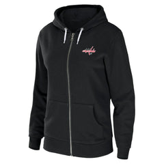 Washington Capitals WEAR by Erin Andrews Women's Sponge Fleece Full-Zip Hoodie - Black | NHL Clearance