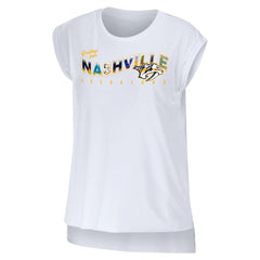 Nashville Predators WEAR by Erin Andrews Women's Greetings From Muscle T-Shirt - White | NHL discount