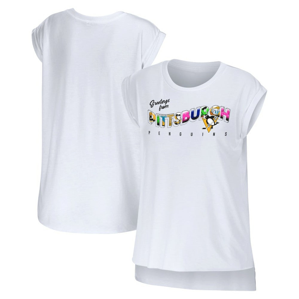 Pittsburgh Penguins WEAR by Erin Andrews Women's Greetings From Muscle T-Shirt - White | NHL sale
