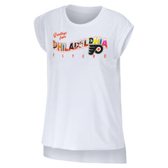 Philadelphia Flyers WEAR by Erin Andrews Women's Greetings From Muscle T-Shirt - White | NHL sale