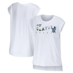 Seattle Kraken WEAR by Erin Andrews Women's Greetings From Muscle T-Shirt - White | NHL online