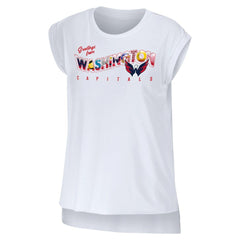 Washington Capitals WEAR by Erin Andrews Women's Greetings From Muscle T-Shirt - White | NHL online