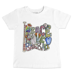 Kansas City Royals Tiny Turnip Youth Peace Love Baseball T-Shirt for sale