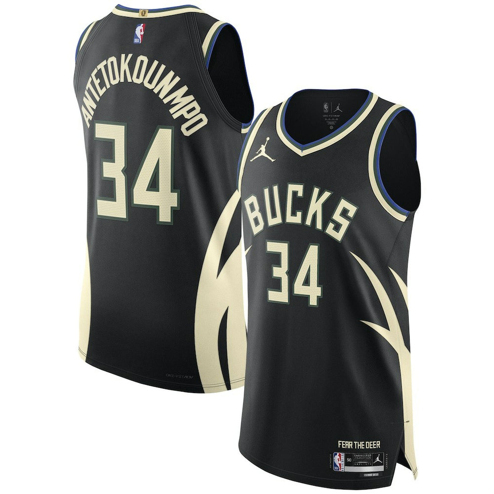 Giannis Antetokounmpo Milwaukee Bucks Jordan Brand Authentic Player Jersey Statement Edition Black