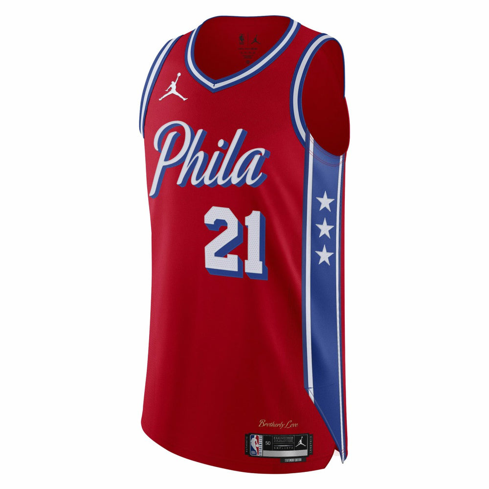 Joel Embiid Philadelphia 76ers Jordan Brand Authentic Player Jersey Statement Edition Red