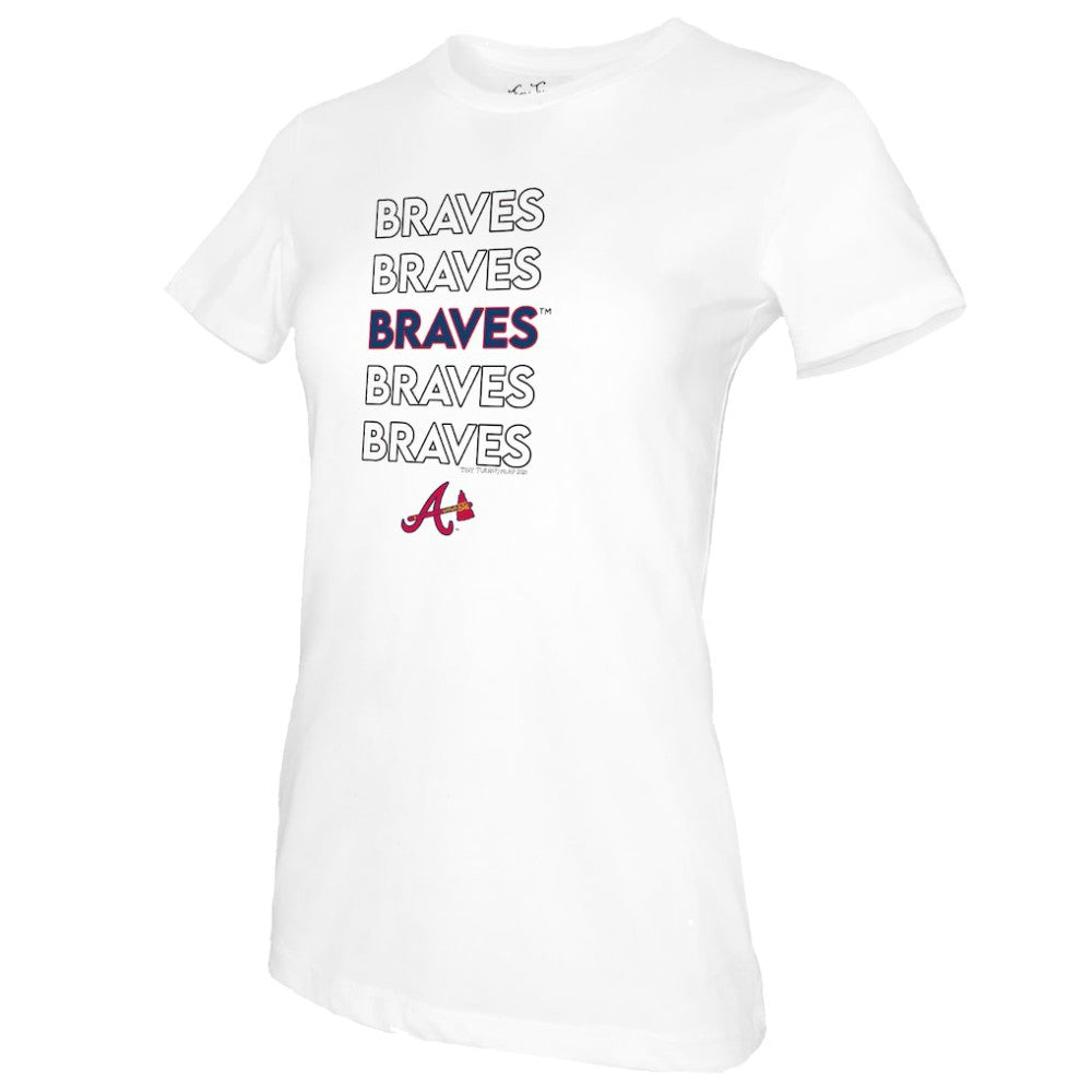 Atlanta Braves Tiny Turnip Women's Stacked T-Shirt Sale