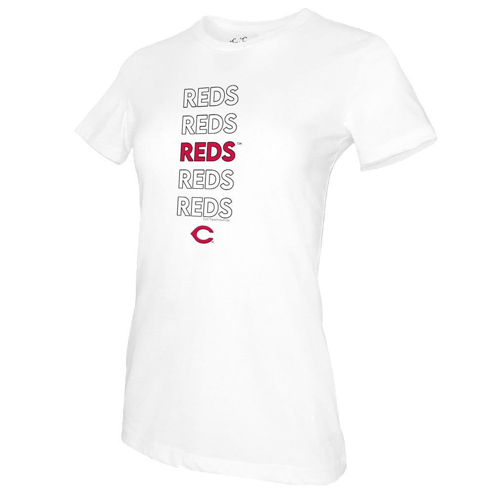 Cincinnati Reds Tiny Turnip Women's Stacked T-Shirt for sale
