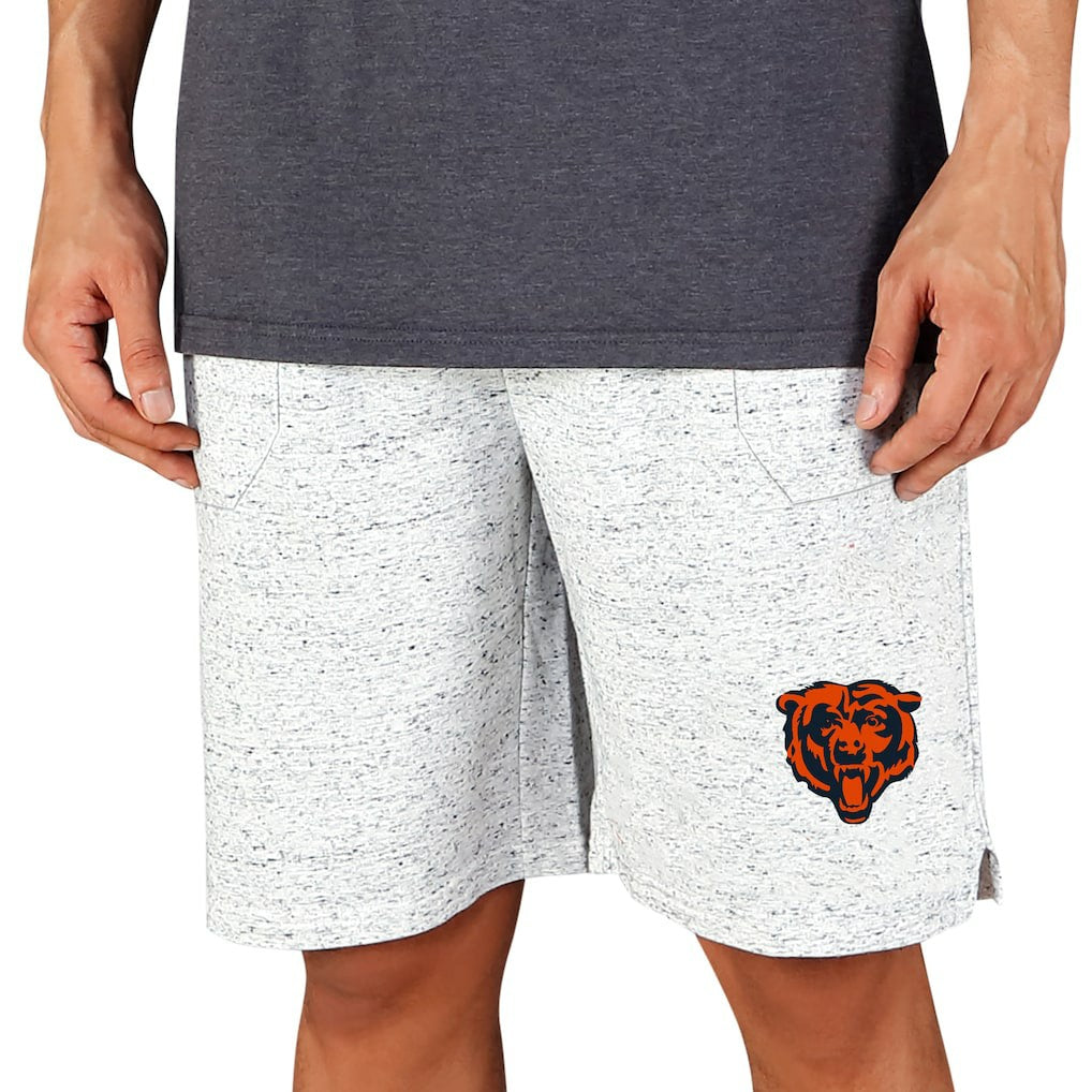Chicago Bears Concepts Sport Throttle Knit Jam Shorts - White/Charcoal - NFL