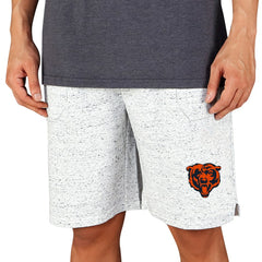 Chicago Bears Concepts Sport Throttle Knit Jam Shorts - White/Charcoal - NFL
